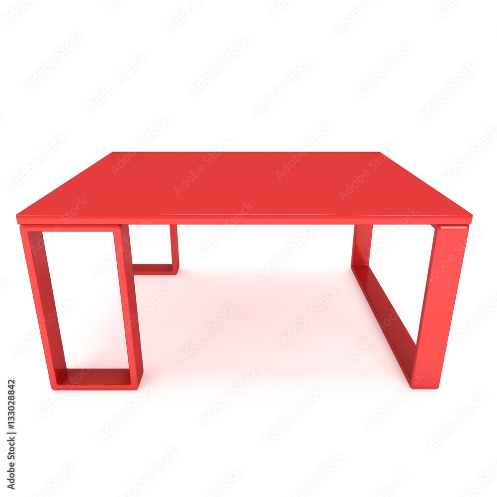 Red Table. 3D render isolated on white. Platform or Stand Illustration. Template for Object Presentation. Red Table. 3D render isolated on white. Platform or Stand Illustration. Template for Object Presentation.