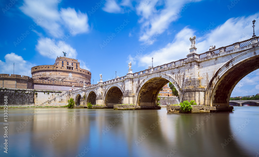 Saint Angel Castle and bridge, Rome, Italy