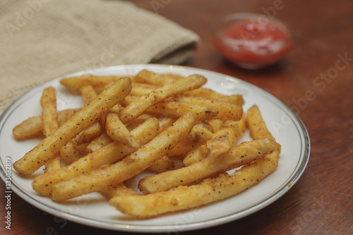 Fresh French Fries with ketchup