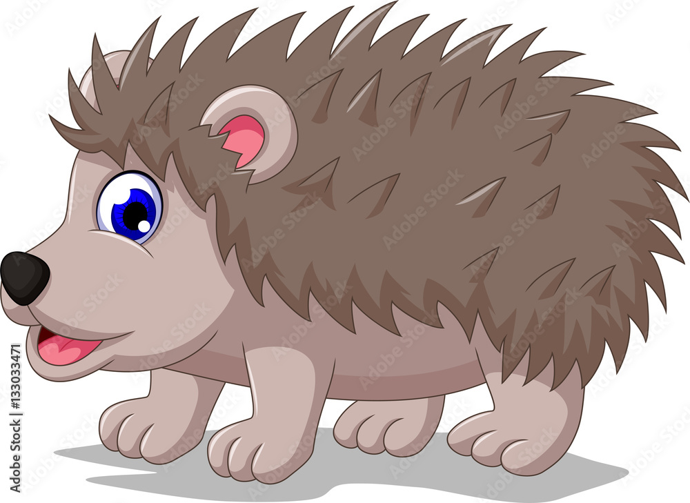 cute hedgehog cartoon posing Stock Illustration | Adobe Stock