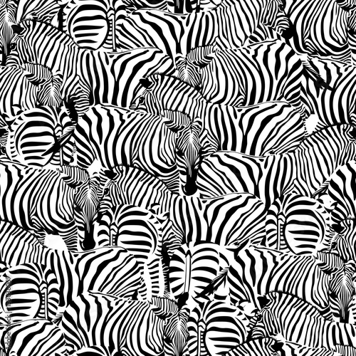 Zebra seamless pattern.Savannah Animal ornament. Wild animal texture. Striped black and white. design trendy fabric texture, illustration.