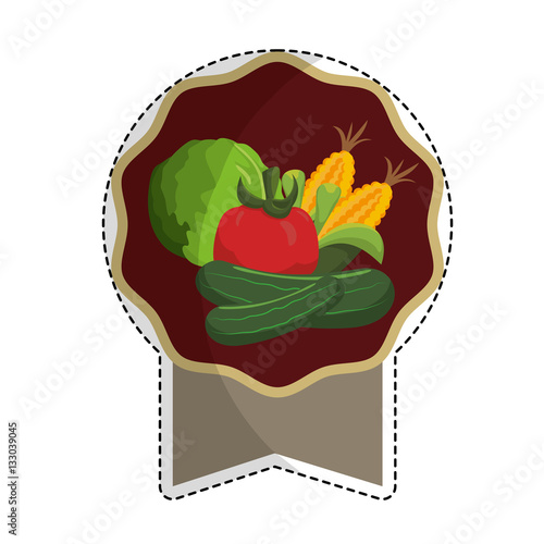 organic vegetables emblem icon imagevector illustration design  photo