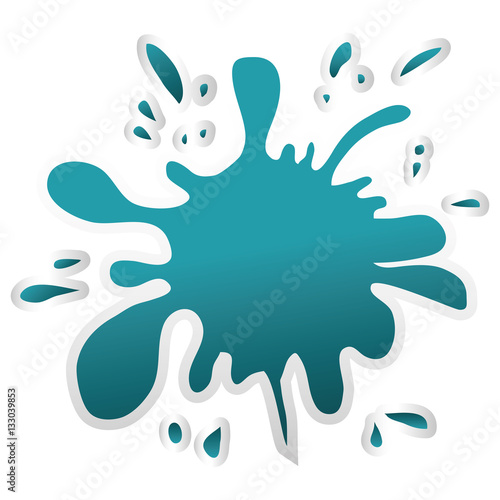blue paint splatter icon image vector illustration design 