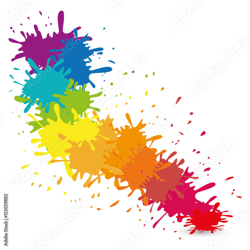multi color paint splatter icon image vector illustration design 