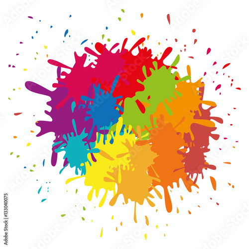 multi color paint splatter icon image vector illustration design 