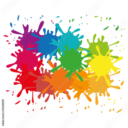 multi color paint splatter icon image vector illustration design 