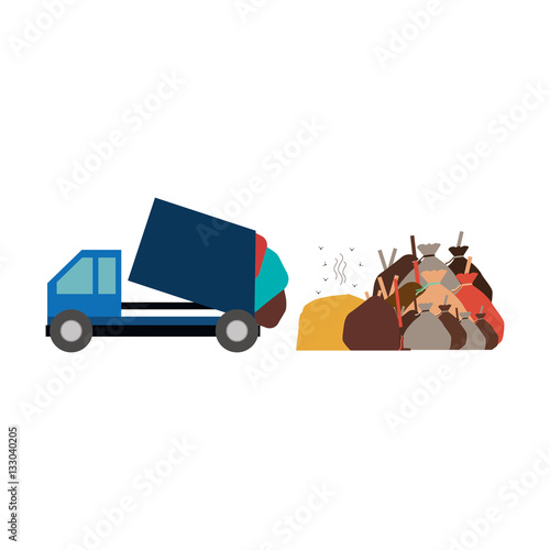 Trash truck icon. Ecology save environmental and care theme. Isolated design. Vector illustration