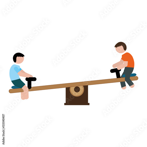 seesaw playground related icon image vector illustration design 