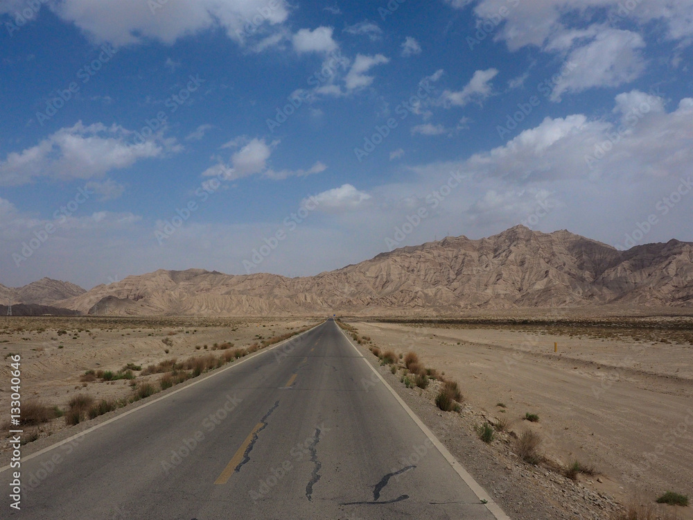 Endless road,Xinjiang,China.