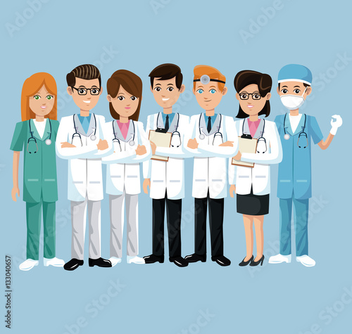 team health care hospital doctor and nurse vector illustration eps 10