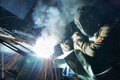 industrial arc welding work