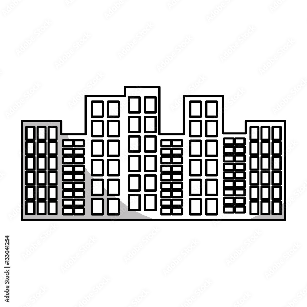 urban buildings icon over white background. vector illustration