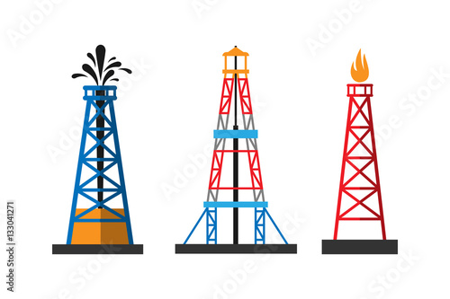 Oil extraction platform vector illustration