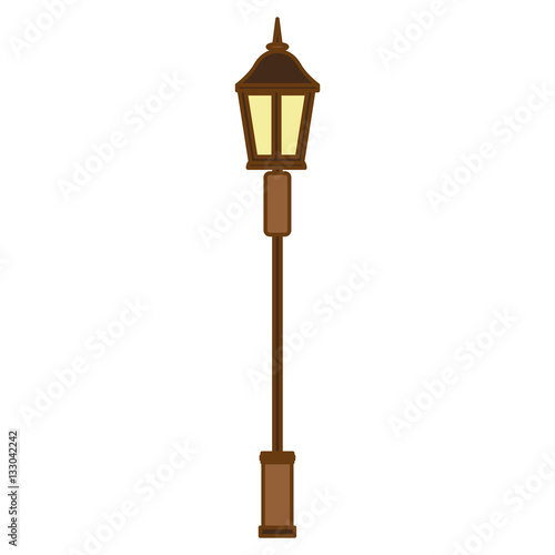 vintage street lamp icon over white background. colorful design. vector illustration