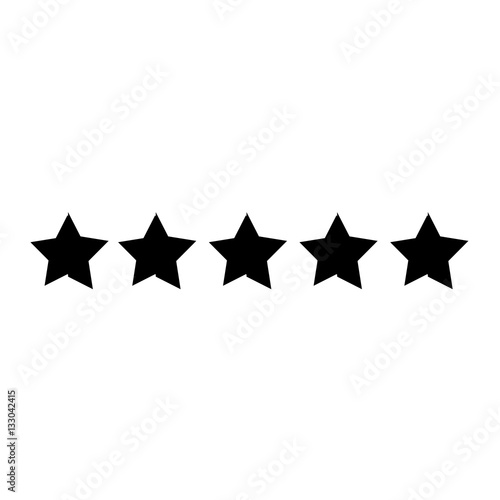 Stars in a line over white background. vector illustration