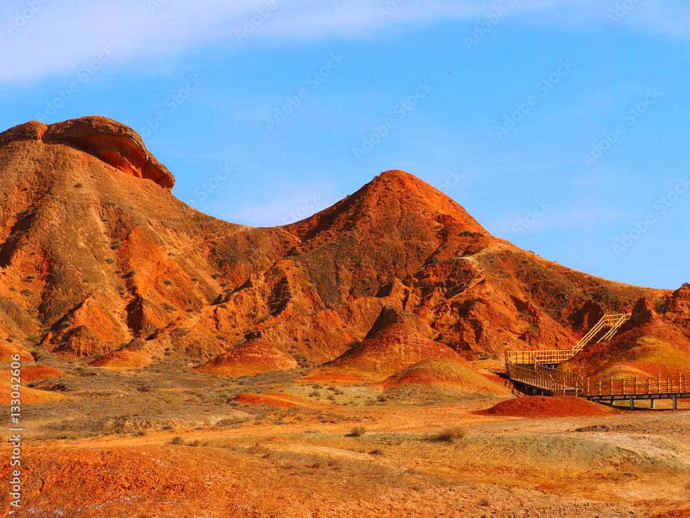Naklejka premium Colorful Danxia Topography,Zhangye,Gansu,China