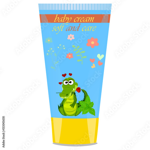 Baby cream tube with kids design