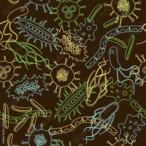 bacteria seamless pattern