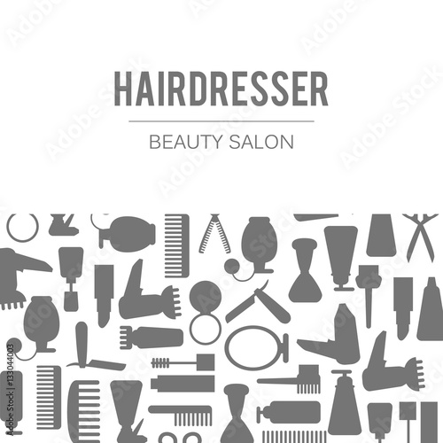 Beauty store background. Vector. Hand drawn isolated objects