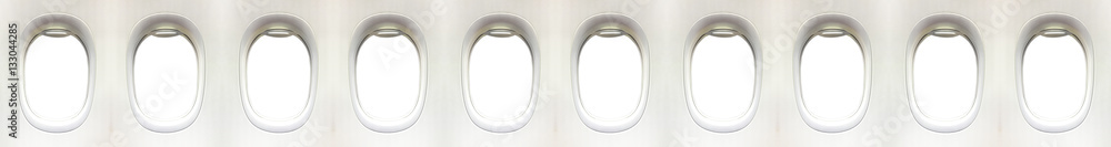 Fototapeta premium Airplane window and space for your design, clipping path