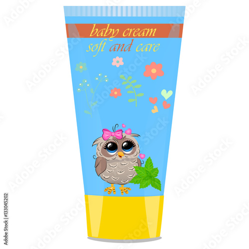 Baby cream tube with kids design