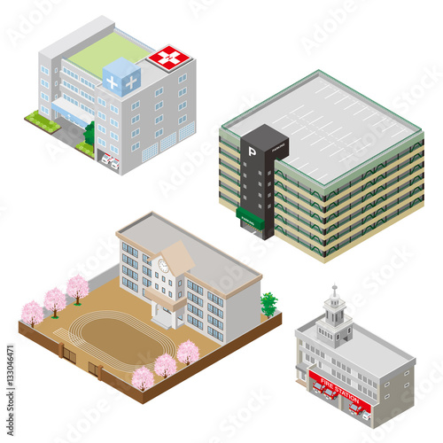 様々な建物 / 立体図