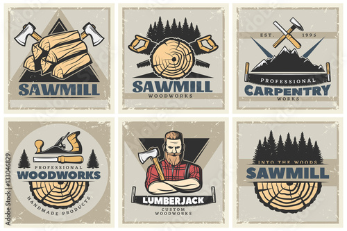 Sawmill Small Posters Set