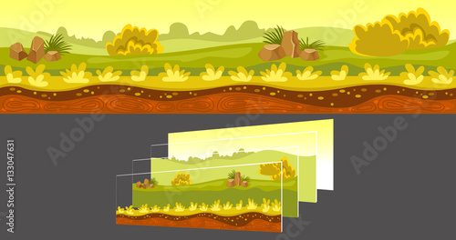 Gaming Landscape With Separated Layers  