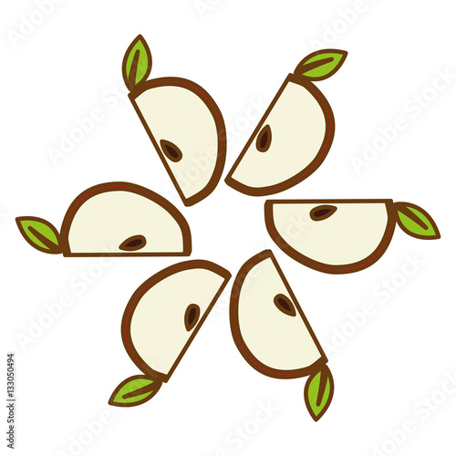 apple slice  icon image vector illustration design 