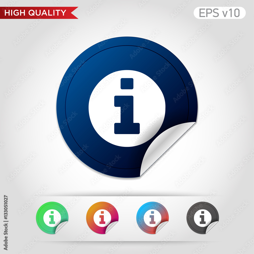 Colored icon of info symbol with background Colored icon of info symbol with background