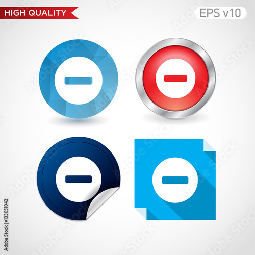 Colored icon of minus symbol with background