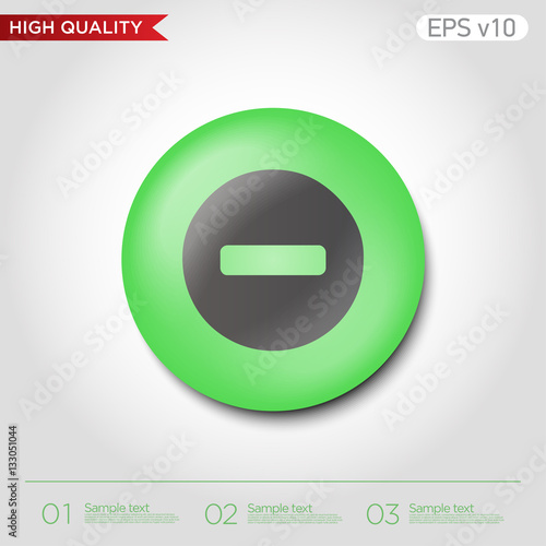 Colored icon of minus symbol with background
