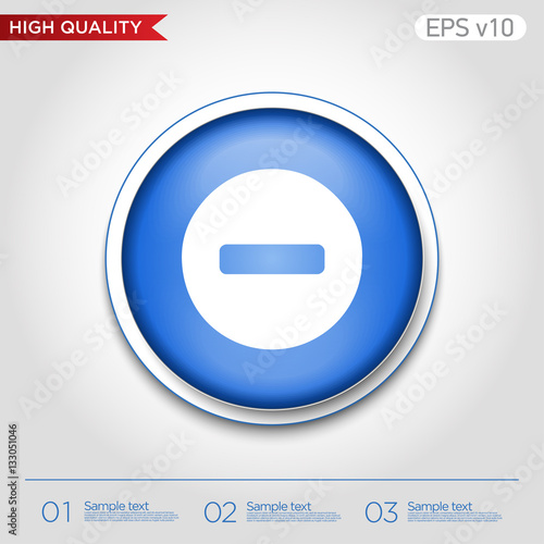 Colored icon of minus symbol with background