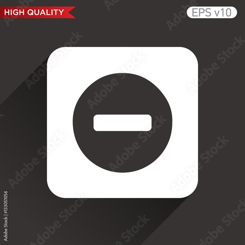 Colored icon of minus symbol with background