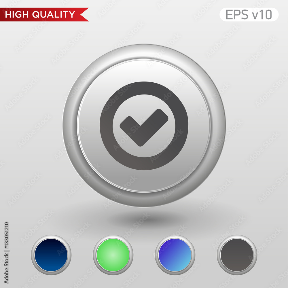 Colored icon of check symbol with background Colored icon of check symbol with background