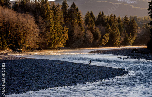 Winter steelhead fishing on the Hoh River near Forks, WA