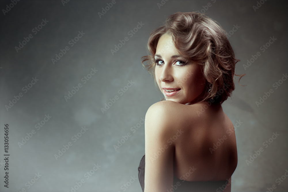 Concept Beauty Portrait. Brunette Model. Youth and Skin Care. Concept Beauty Portrait. Brunette Model. Youth and Skin Care.