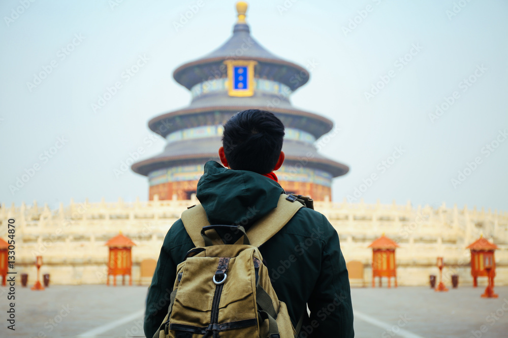 © twinsterphoto - Young traveler standing in front of temple of heaven - in Beijing, China. Asia Travel © twinsterphoto - Young traveler standing in front of temple of heaven - in Beijing, China. Asia Travel