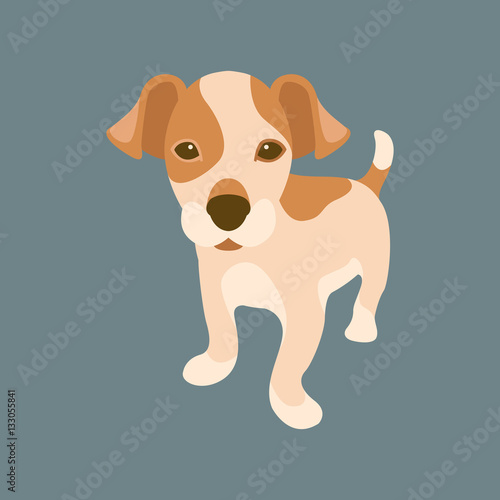 puppy vector illustration style Flat