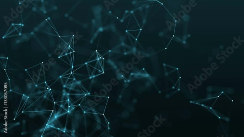 4k abstract loop color geometrical background with lines and dots