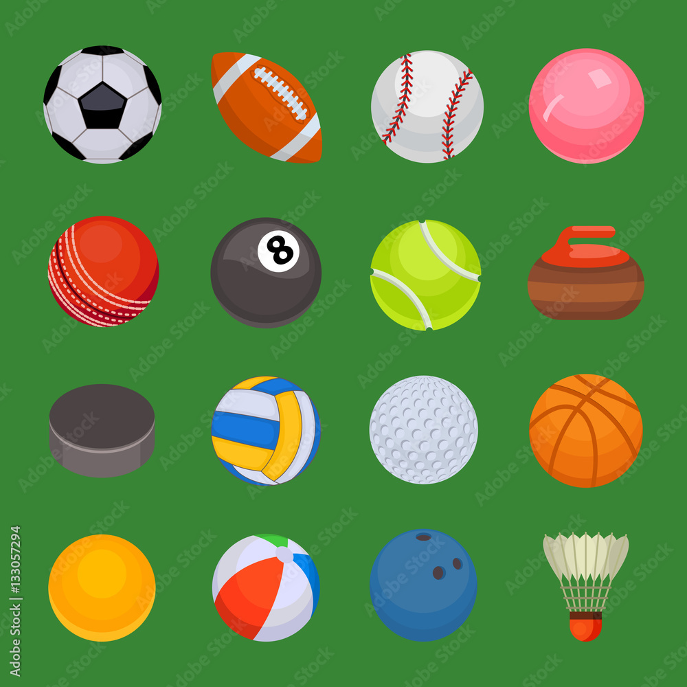 Set of sport balls isolated vector. Set of sport balls isolated vector.