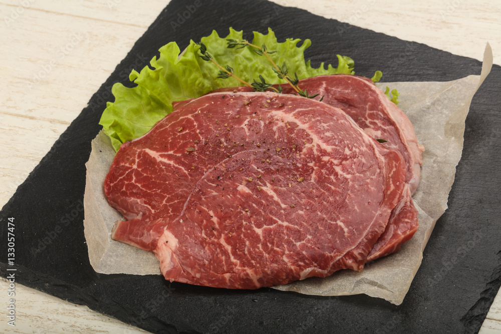 Raw beef schnitzel Raw beef schnitzel