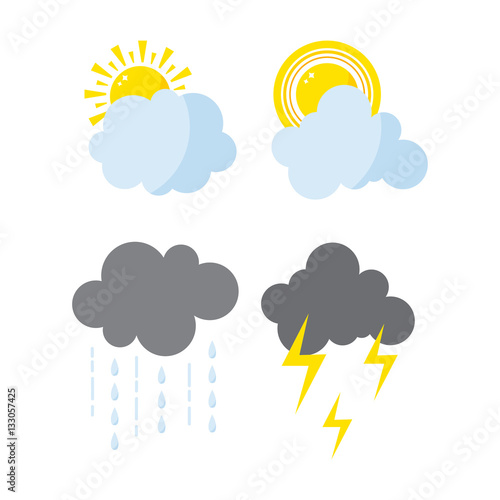 Set of weather icons vector.