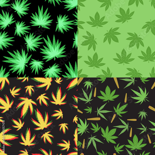 Marijuana seamless pattern vector.
