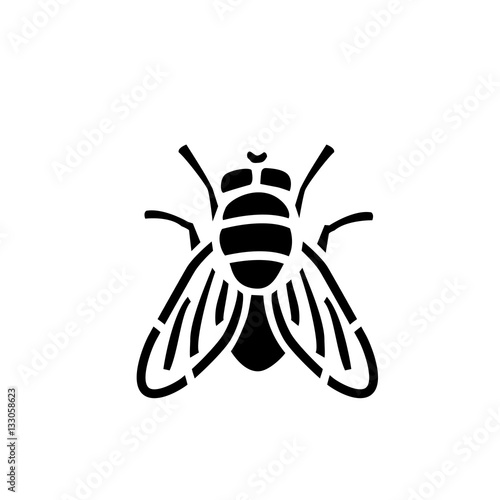 Fly stencil icon