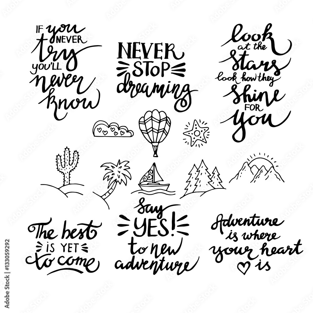 lettering. positive quotes