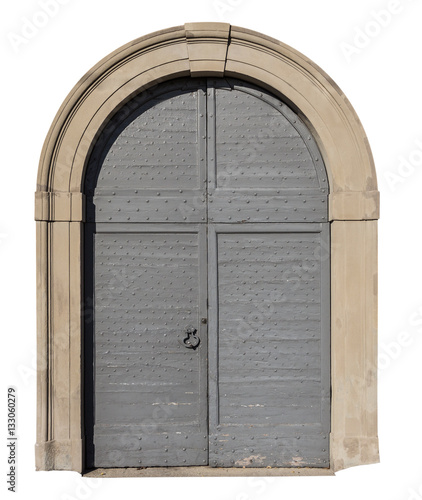 vintage italian door isolated on white background