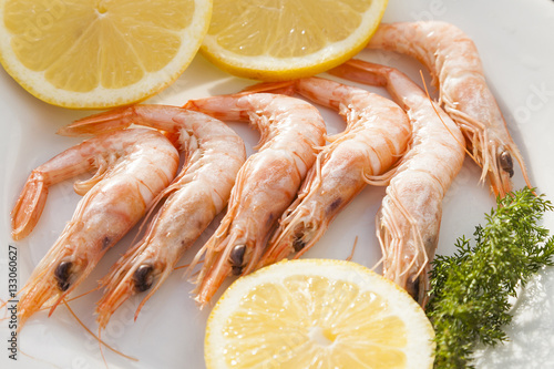 Obraz na płótnie Prawn dish, seafood,gambas blancas
