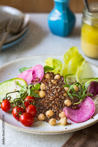 Red Quinoa with Chicpea salad