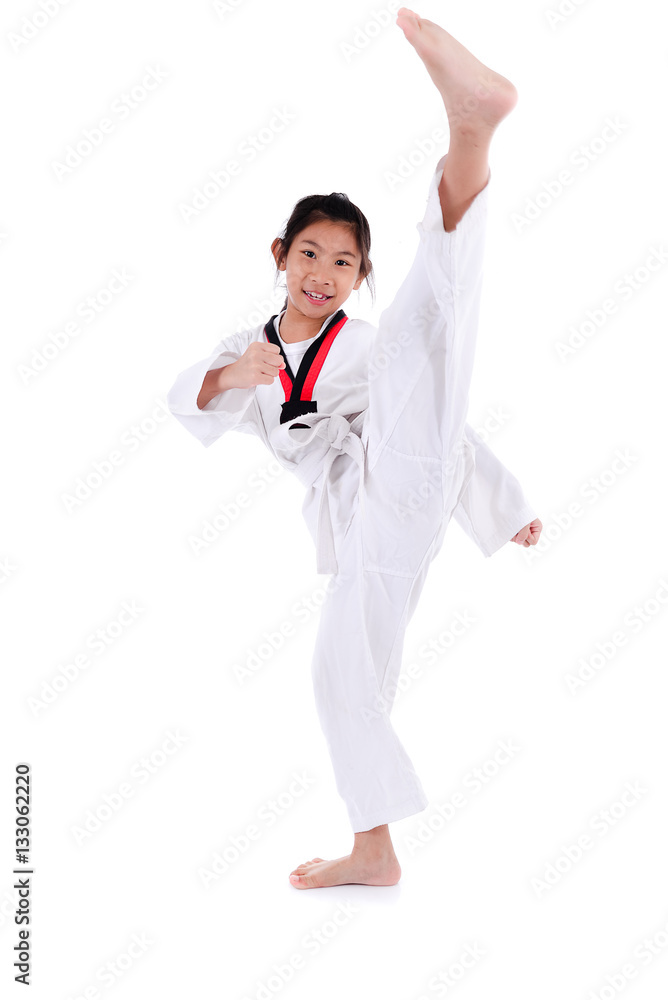 Asian taekwondo girl on with background. Asian taekwondo girl on with background.